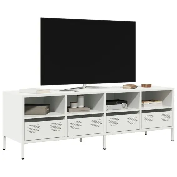 Szafka RTV, biała, 135x39x43,5 cm, stal walcowana na zimno Lumarko! - Hurtownia wielobranżowa Lumarko Zamów dziś